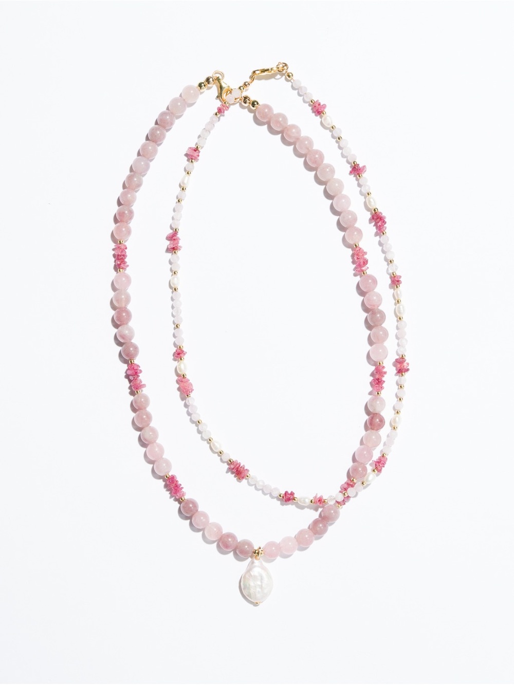 Handmade Beautiful Pink and Pearl Necklaces